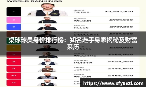 桌球球员身价排行榜：知名选手身家揭秘及财富来历
